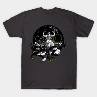 Odin and the wood-firing rifle T-Shirt